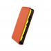 Nokia Lumia 520 - Genuine Leather Up Down Flip Protective Phone Cover Case - Orange